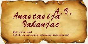 Anastasija Vakanjac vizit kartica